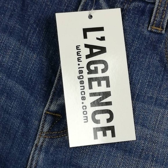 Lagence Womens Jeans Kaia Classic Straight Leg Blue Distressed Stone Wash 25 New - Picture 8 of 9